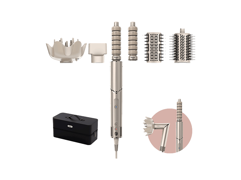 Multi Styler SHARK FLEXSTYLE COMPLETE 5IN1 HD446SLEU, Potenza massima 1400 W, in Altro rivestimento, Temperatura max 95 °C, 3 temperature, Tecnologia a ioni, Champagne