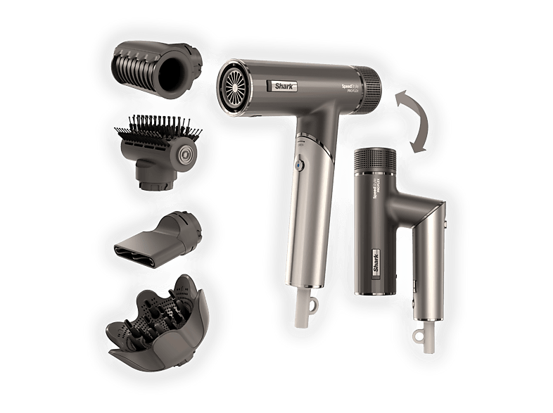 Multi Styler SHARK SPEEDSTYLE PRO FLEX, Potenza massima 1750 W, in Altro rivestimento, Temperatura max 100 °C, 3 temperature, Moka metallizzato
