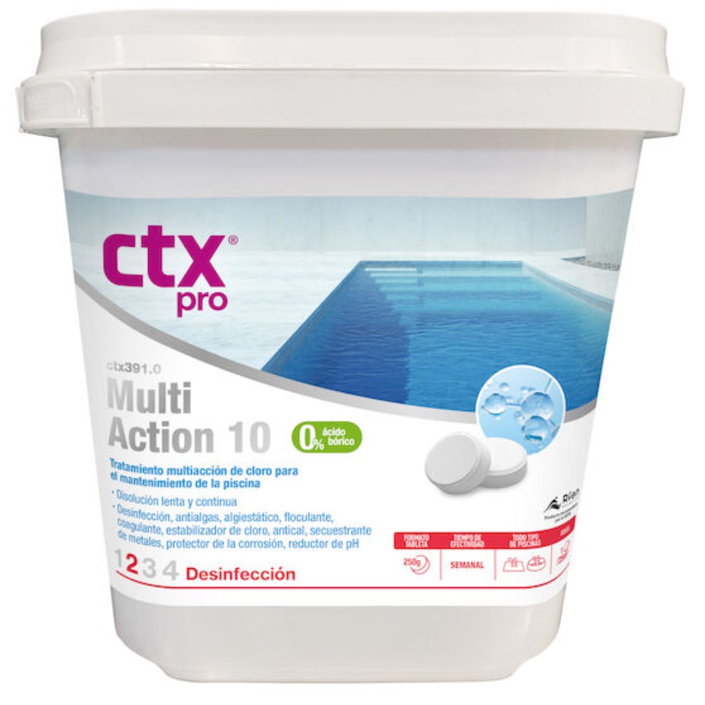 Multiacion Cloro 10// 5 Kg 0% acido borico - 391 Ctx pro per la manutenzione della piscina