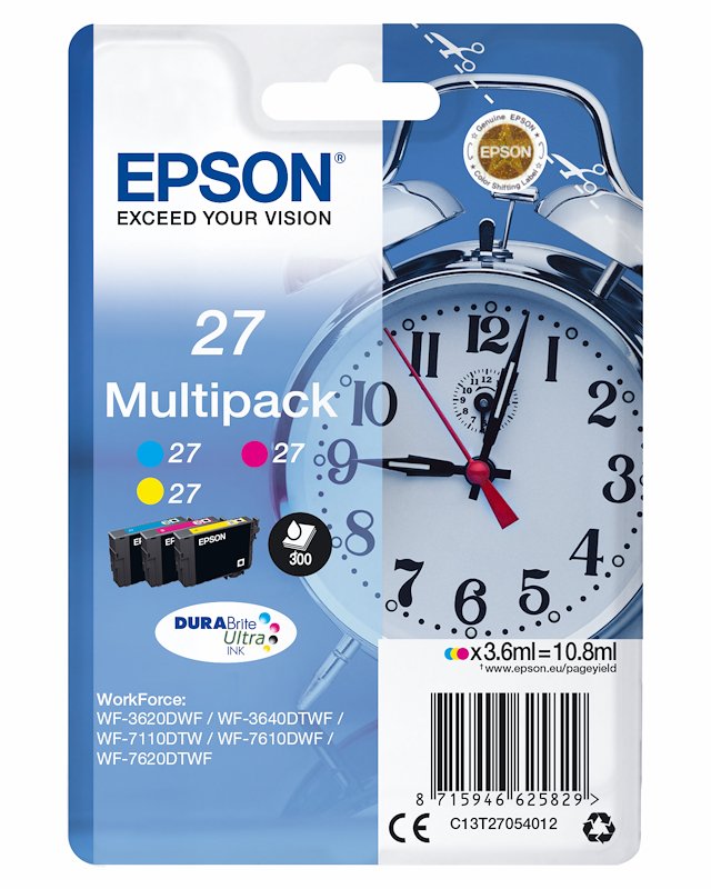 Multipack 3 cartucce EPSON Sveglia 27 Giallo, Ciano, Magenta