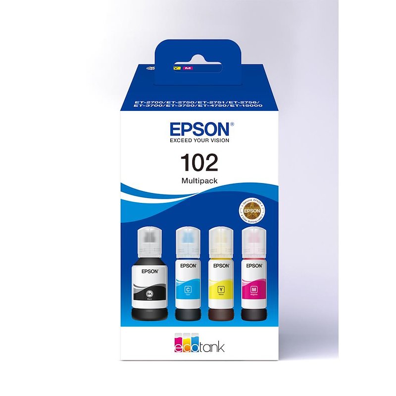 Multipack 4 flaconi EPSON 102 EcoTank 4-colour