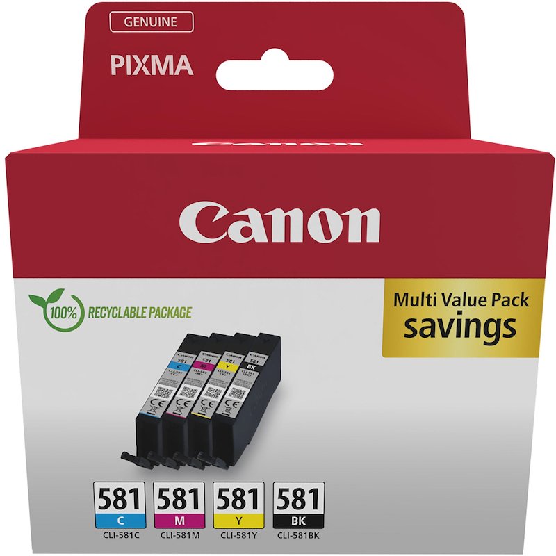 Multipack cartucce CANON CLI-581 Nero, Ciano, Magenta, Giallo