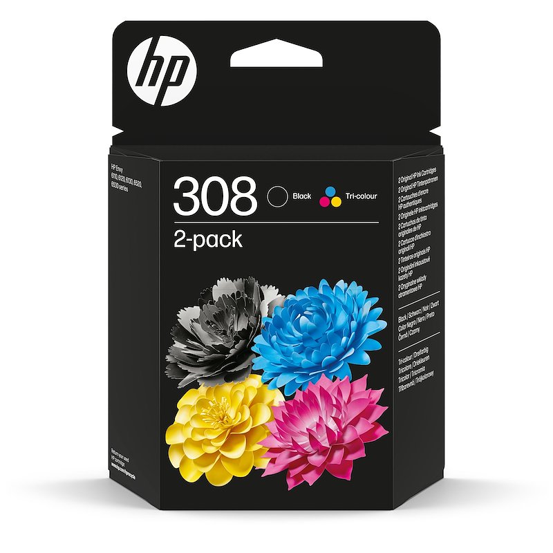 Multipack cartucce HP 308+308Tricromia(6L6S6UE) Nero, Giallo, Ciano, Magenta