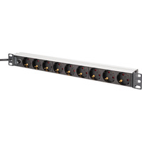 Multipresa 19" PDU con profilo in alluminio, 9 vie, con protezione, Ciabatta