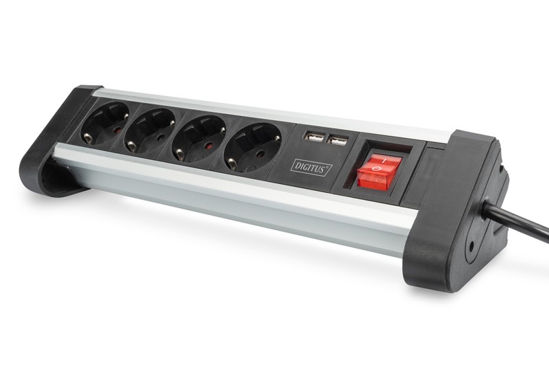 Multipresa Da Tavolo 4 Prese Schuko 2 Prese Usb Interruttore E Spina Tedesca