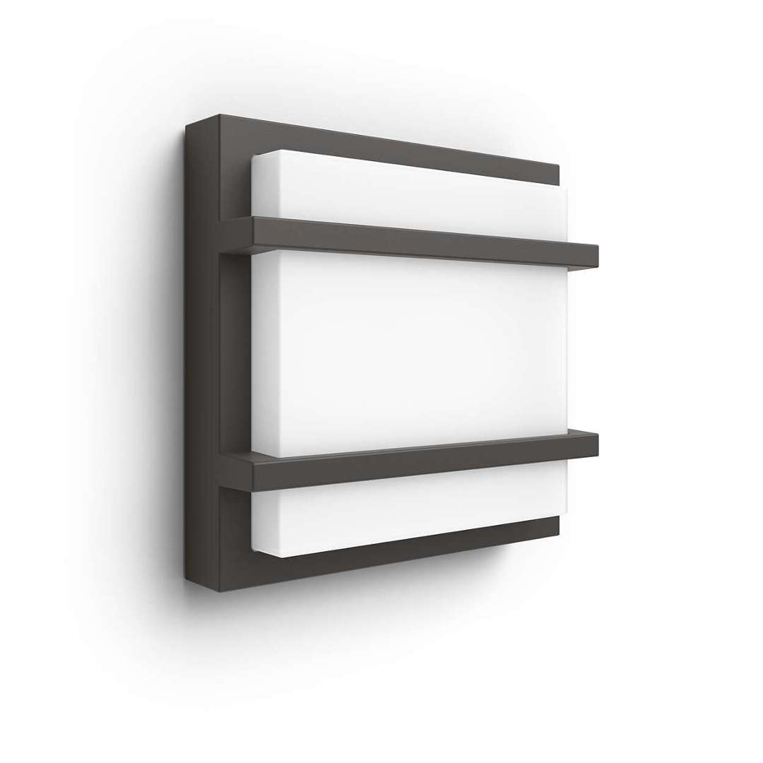 Mygarden - Dispositivo Led A Parete Per Esterni 19x19 Cm, 4000 K, 12 W, Antracite 915005555301 - Philips