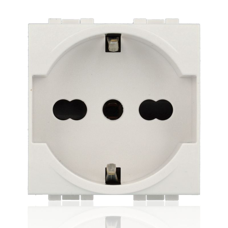 N4140/16 - Presa Standard Tedesco E Bipasso 10/16a 250 V Ac - Bianco - Livinglight - Bticino N4140/16 - Presa Standard Tedesco E Bipasso 10/16a 250 V Ac - Bianco - Livinglight - Bticino