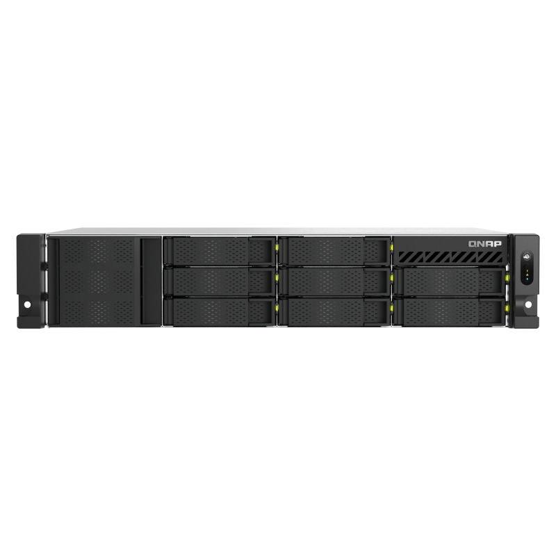 Nas rack 2u qnap ts-h1065eu-rp-8gÂ 8hd 2.5/3.5 2x e1.s o 2x m.2 pcie ram 8gb 2x 2.5gbe intel 4core 2x350w