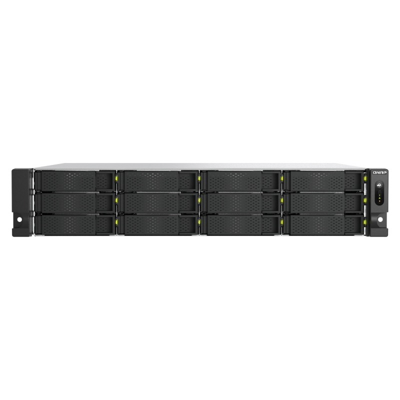 Nas rack 2u qnap ts-h1465u-rp-8gÂ 12hd 2.5/3.5 2x e1.s o 2x m.2 pcie ram 8gb 2x 2.5gbe intel 4core 2x350w