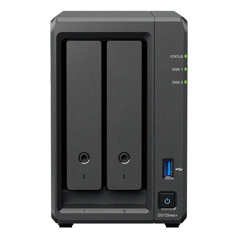 Nas synology ds725neo+ x 2hd 3.5/2.5sata2/3-no hd- amd ryzen r1600-ddr4 4gb no ecc-1p lan rj45 1gbe-1p lan rj452.5gbe 1p usb