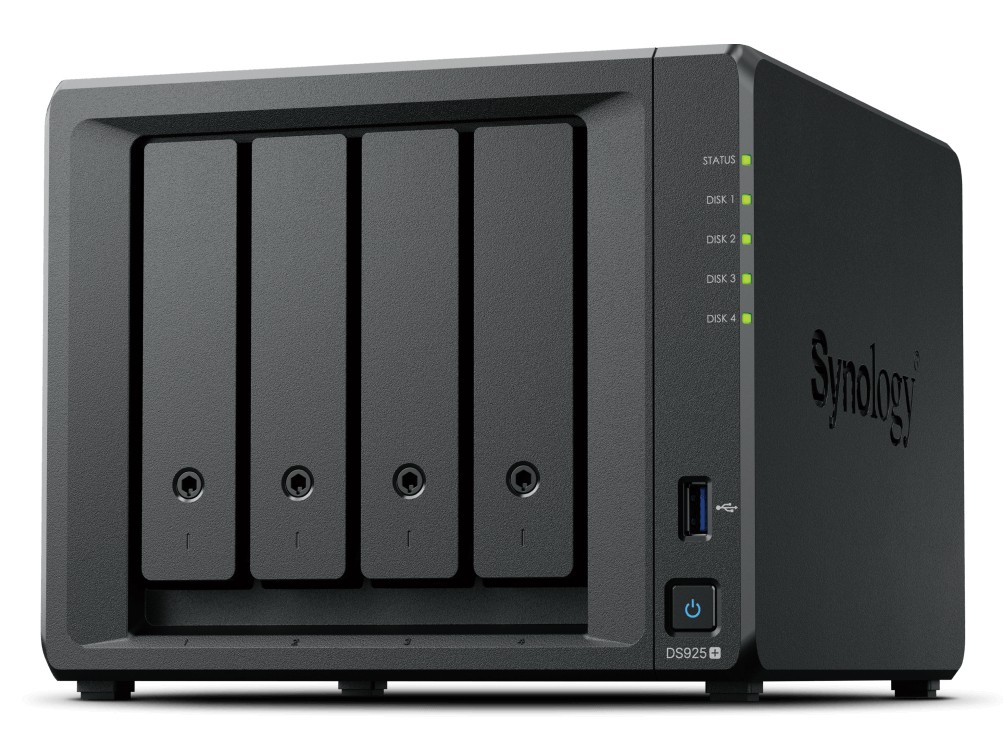 Nas Synology Ds925+ X 4Hd/Ssd 3.5/2.5Sata-No Hd-Amd Ryzen V1500B--Ddr4 4Gb-2P Giga-2P Usb-1P