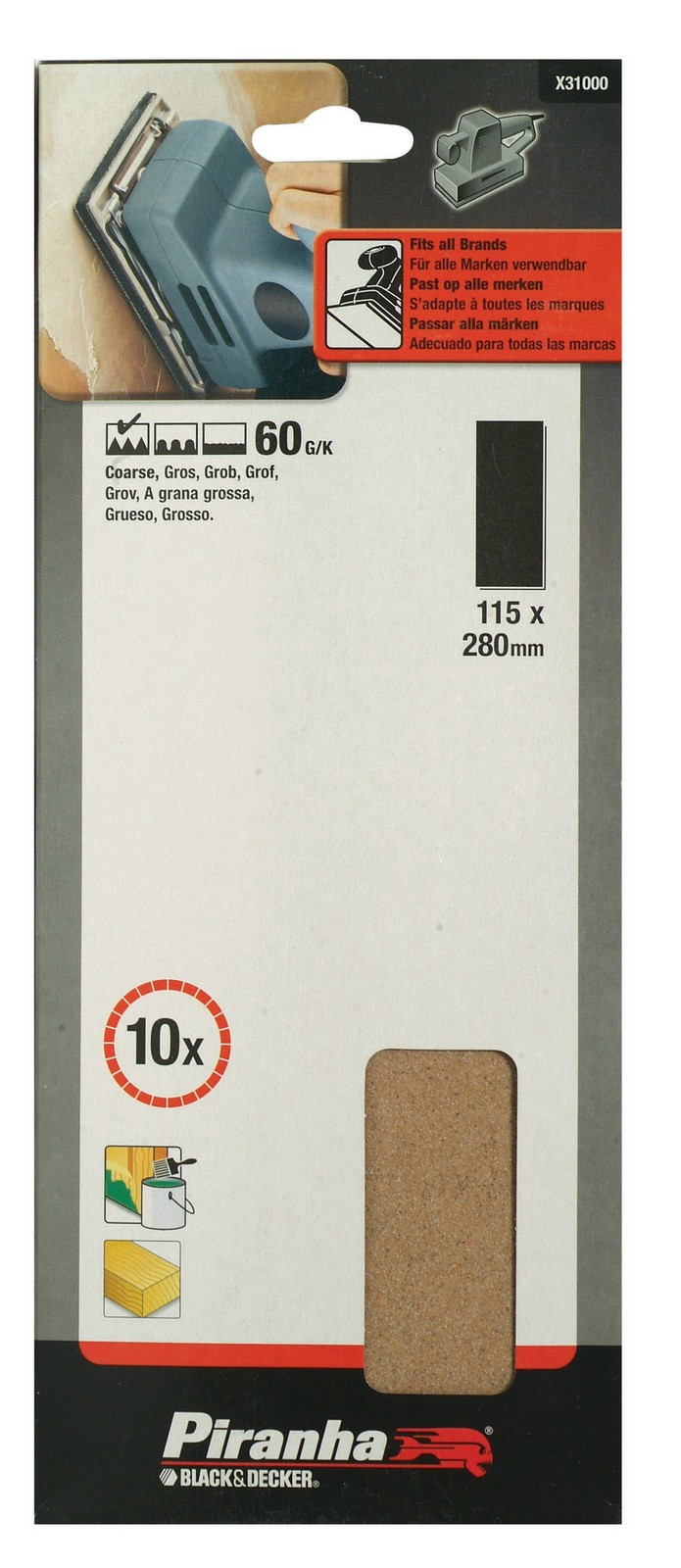 Nastri Abrasivi 115x280 Mm Grana 60 Per Levigatrici Orbitali Black And Decker