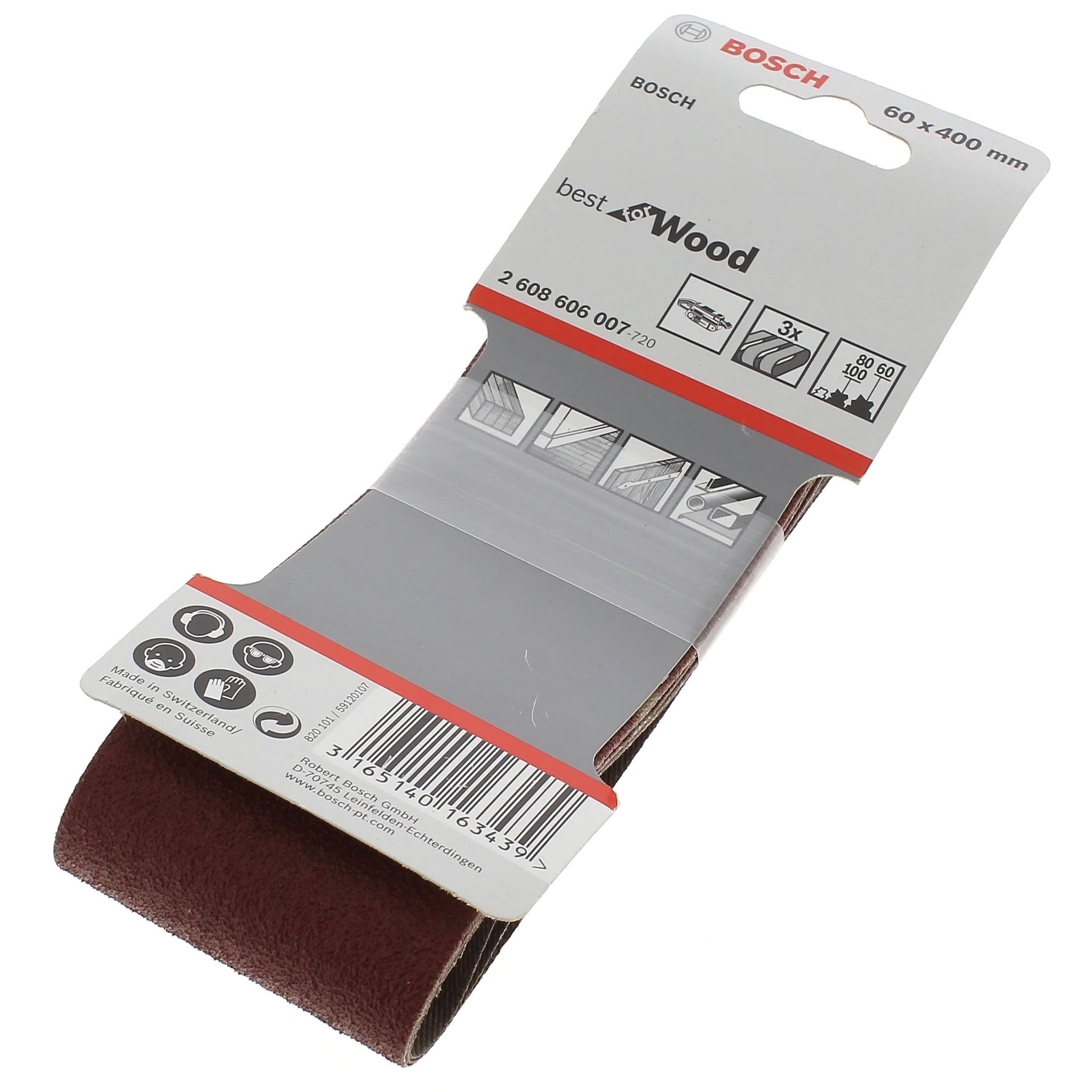 Nastri Abrasivi 60x400 Assortiti Per 3 Per Levigatrice Bosch