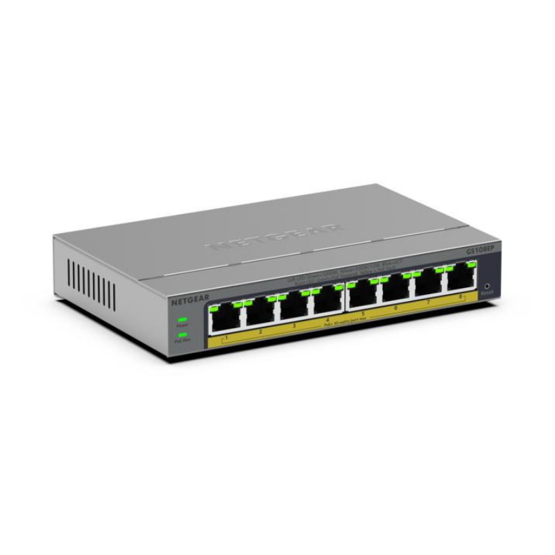 Netgear gs108ep gestito l2/l3 gigabit ethernet (10/100/1000) grigio Netgear gs108ep gestito l2/l3 gigabit ethernet (10/100/1000) grigio