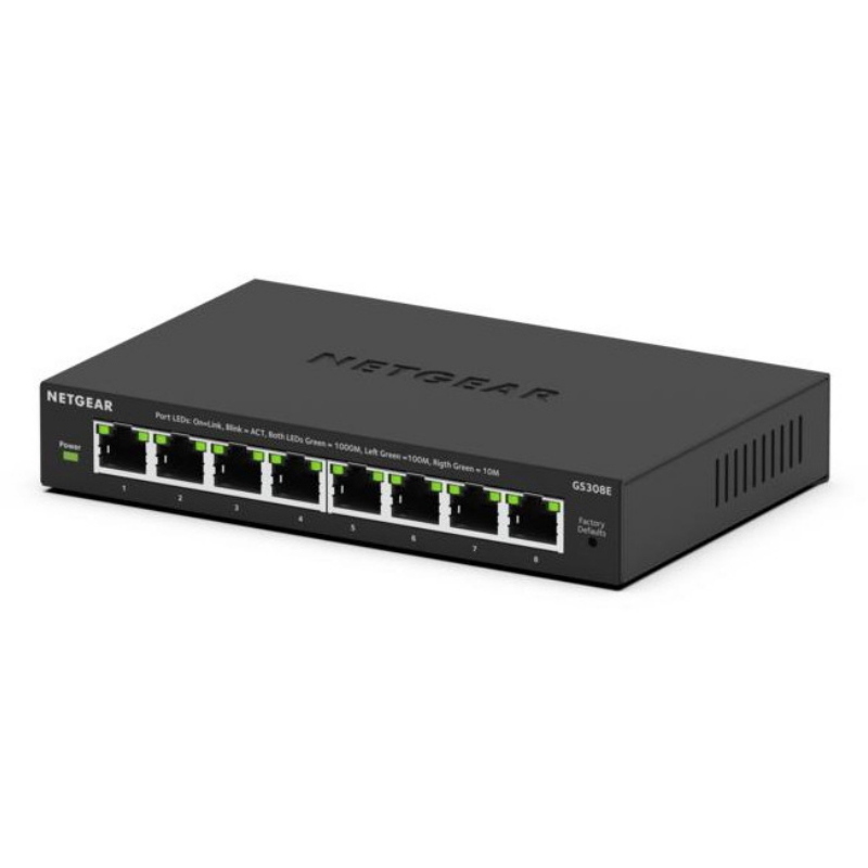 Netgear gs308e gestito l2/l3 gigabit ethernet (10/100/1000) nero