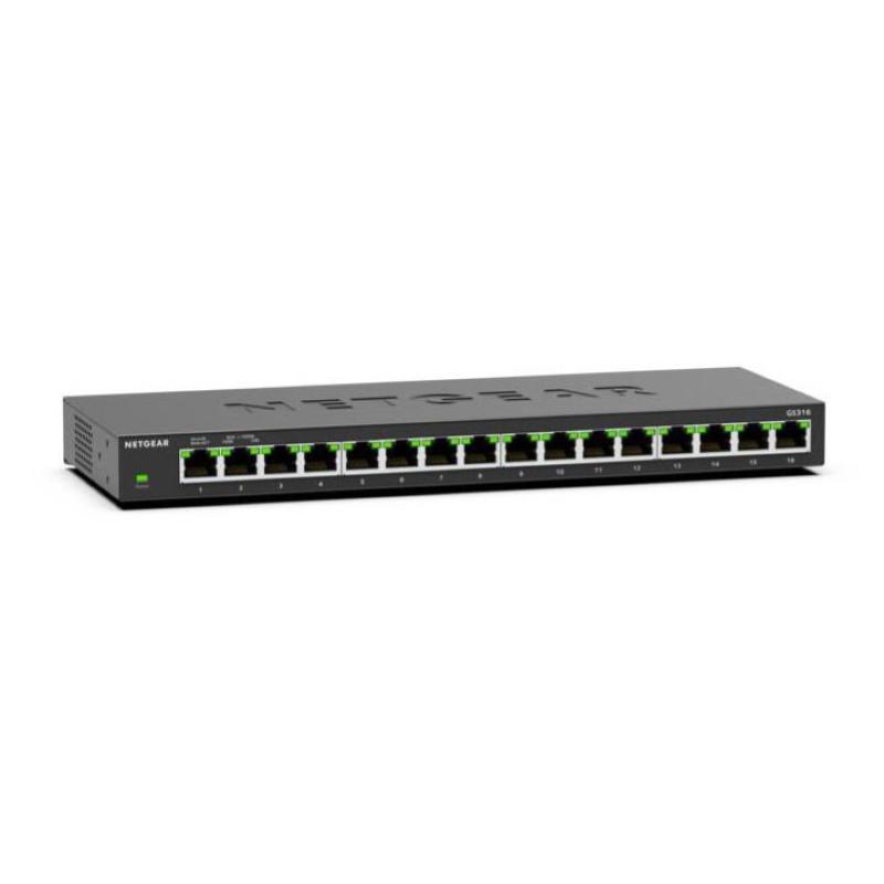 Netgear gs316 non gestito l2 gigabit ethernet (10/100/1000) nero Netgear gs316 non gestito l2 gigabit ethernet (10/100/1000) nero