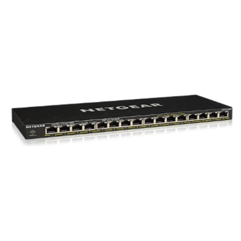 Netgear gs316p switch 16 porte non gestito gigabit ethernet (10/100/1000) nero supporto power over ethernet (poe) Netgear gs316p switch 16 porte non gestito gigabit ethernet (10/100/1000) nero supporto power over ethernet (poe)