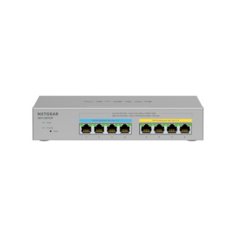 Netgear ms108tup non gestito l2 2.5g ethernet (100/1000/2500) supporto power over ethernet (poe) grigio