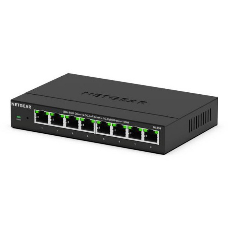 Netgear ms308e non gestito 2.5g ethernet (100/1000/2500) nero Netgear ms308e non gestito 2.5g ethernet (100/1000/2500) nero