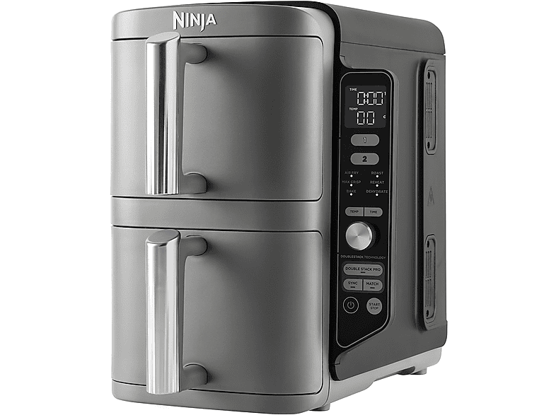 NINJA DOUBLE STACK XL DA 9,5L FRIGGITRICE AD ARIA, capacità 9,5 l, Max potenza 2470 W, Grigio