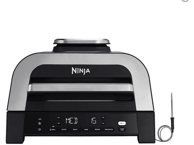 Ninja - Friggitrice Ad Aria 6-in-1 Max Grill & Air Fryer-grigio E Argento