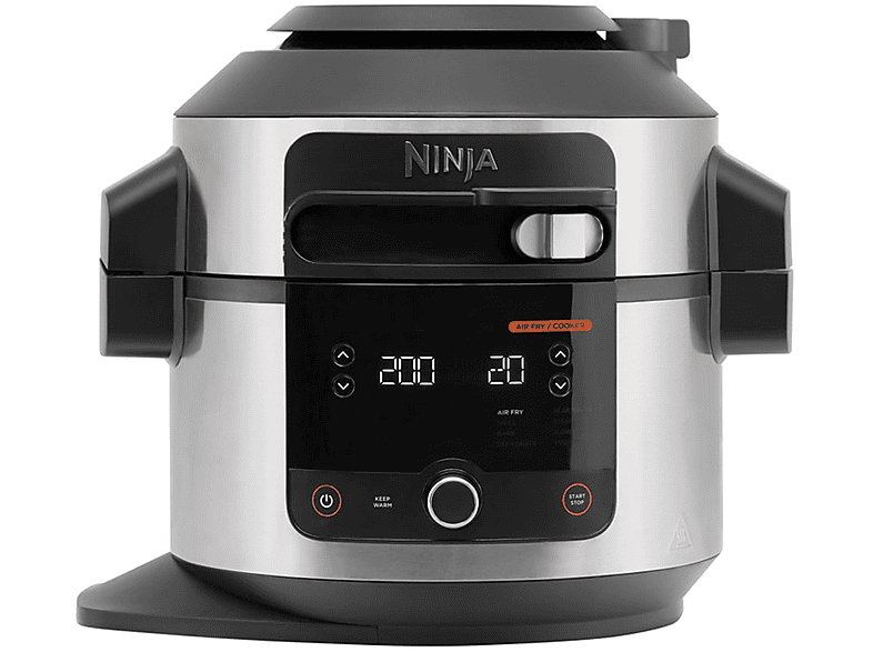 NINJA MULTICOOKER 11IN1 OL550EU MULTICOOKER, 1460 W, capacità ciotola 6 l, Nero/Acciaio