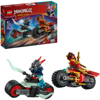 NINJAGO 71838 Gara di Velocità sulla Moto di Kai con 2 Motociclette Giocattolo, 2 Minifigure e Accessori, Idea Regalo 6+, Giochi di costruzione