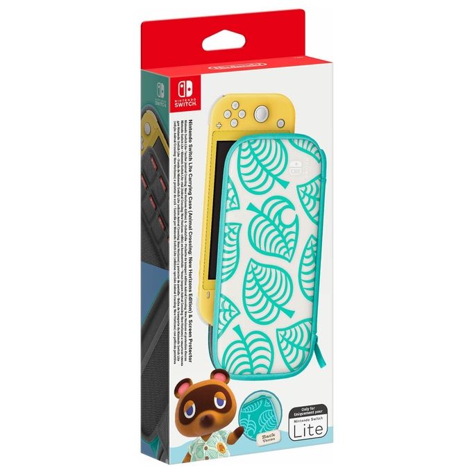 Nintendo 10004106 Custodia e Pellicola Protettiva Nintendo Switch Lite Animal Crossing New Horizons Edition 8 slot schede colore Bianco Verde