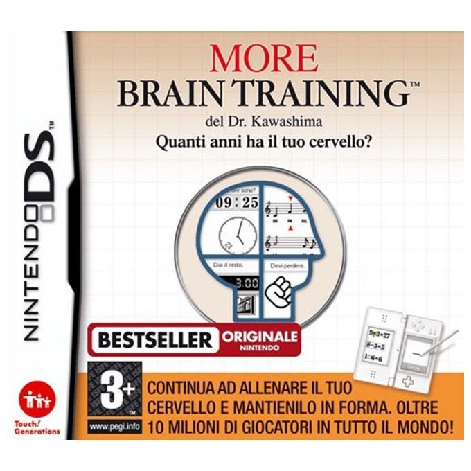 Nintendo 1828049 More Brain Training del Dr. Kawashima Gioco Nintendo DS Educativo 17 Esercizi Multiplayer 16 Giocatori