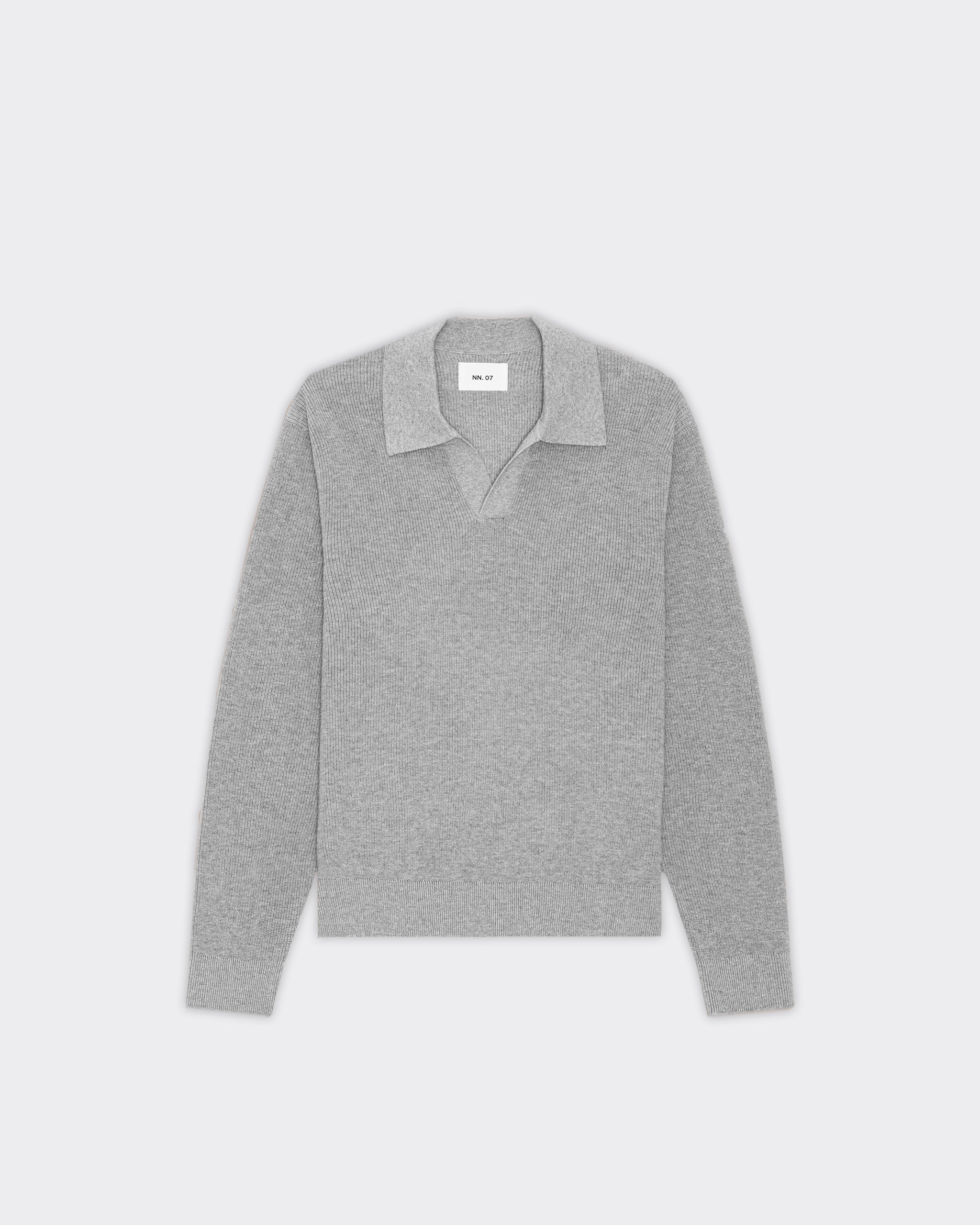 NN07 Polo Knit Hope Rib Grey Mel