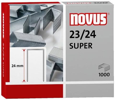 Novus 23/24 Super Scatola da 1000 Graffe 23/24 Zincate per Cucitrici Grosse Novus 23/24 Super Scatola da 1000 Graffe 23/24 Zincate per Cucitrici Grosse