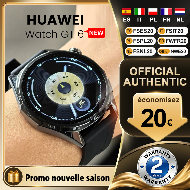 Nuovo Huawei WATCH GT6 Smartwatch 46mm, Display AMOLED da 1,47 Pollici, 21 Giorni di Autonomia, Resistenza all'Acqua 5ATM