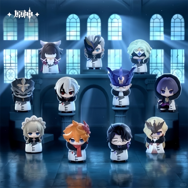 Nuovo originale Genshin Impact Fatui Harbinger Series Trendy Blind Box Toys Q Versione Figure Modello Decorazione Giocattoli Regali a sorpresa