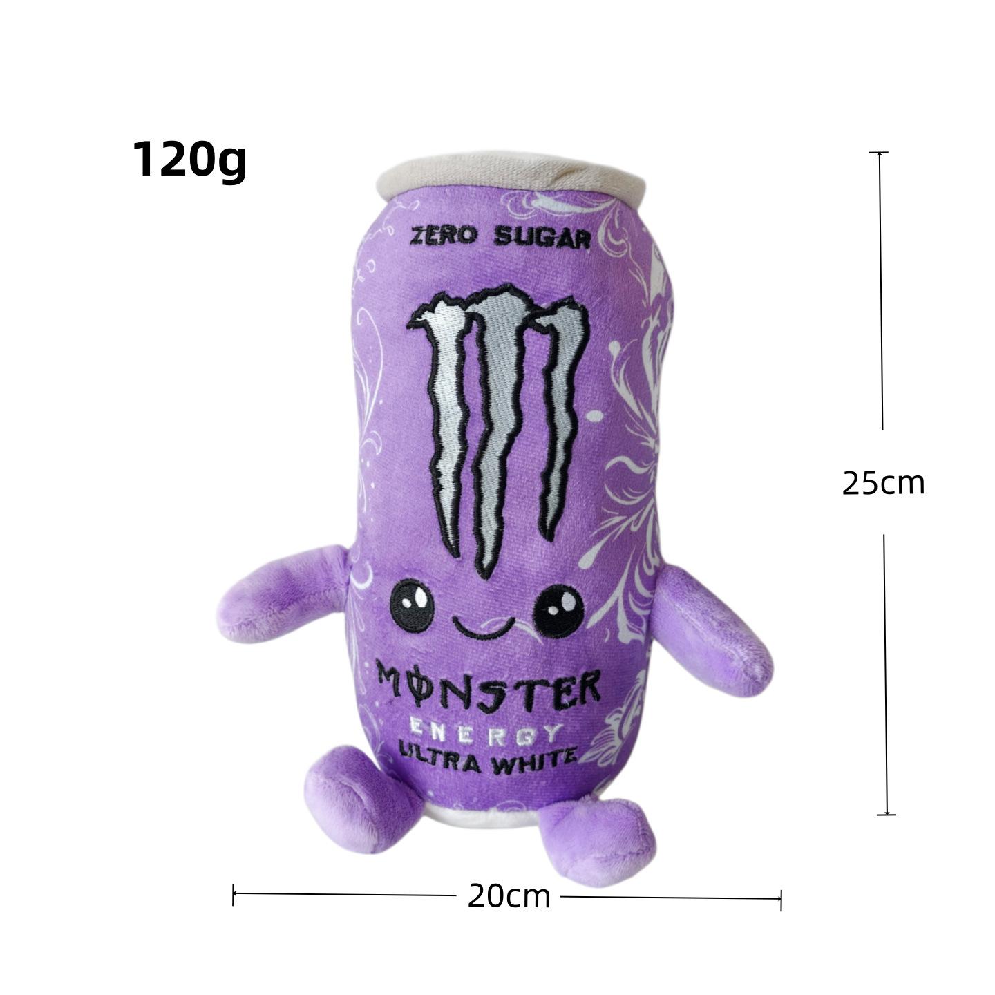 Nuovo Peluche Carino Lattina Monster Energy Giocattolo Peluche Simulazione Lattina Bevanda Energetica Bambola di Pezza Carino Cartone Animato Figura Bevanda Decorazione Divano Casa Oggetto da Collezione Regalo per Fan 25cm