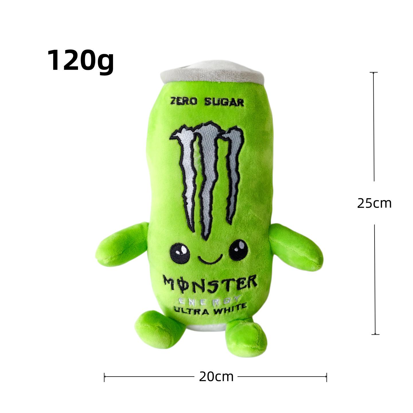 Nuovo Peluche Carino Lattina Monster Energy Giocattolo Peluche Simulazione Lattina Bevanda Energetica Bambola di Pezza Carino Cartone Animato Figura Bevanda Decorazione Divano Casa Oggetto da Collezione Regalo per Fan 25cm
