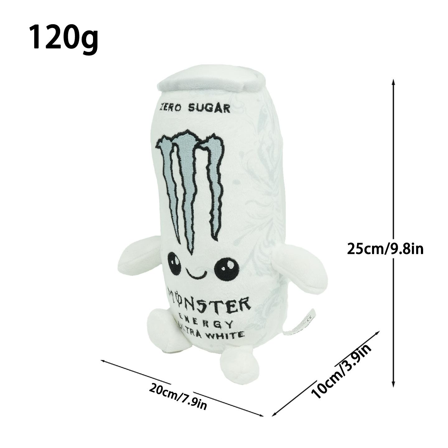 Nuovo Peluche Carino Lattina Monster Energy Giocattolo Peluche Simulazione Lattina Bevanda Energetica Bambola di Pezza Carino Cartone Animato Figura Bevanda Decorazione Divano Casa Oggetto da Collezione Regalo per Fan 25cm white