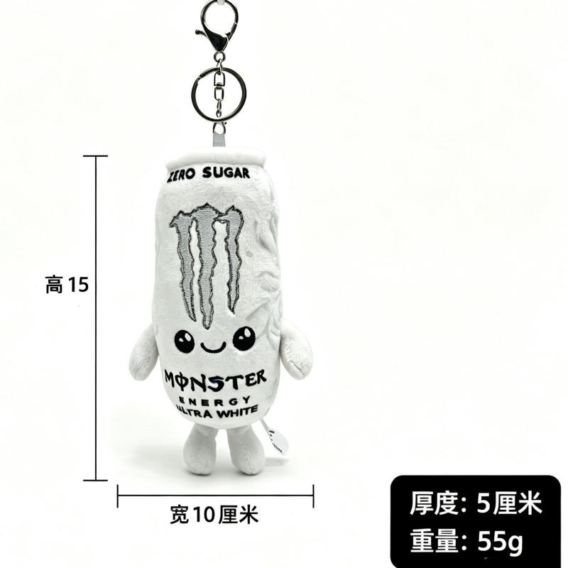 Nuovo Peluche Carino Zero Zuccheri Monster Energy Drink Carino Peluche a Forma di Lattina di Bevanda Energetica Multicolore Morbido Figure Arredamento Casa Regalo da Collezione 15cm bianco