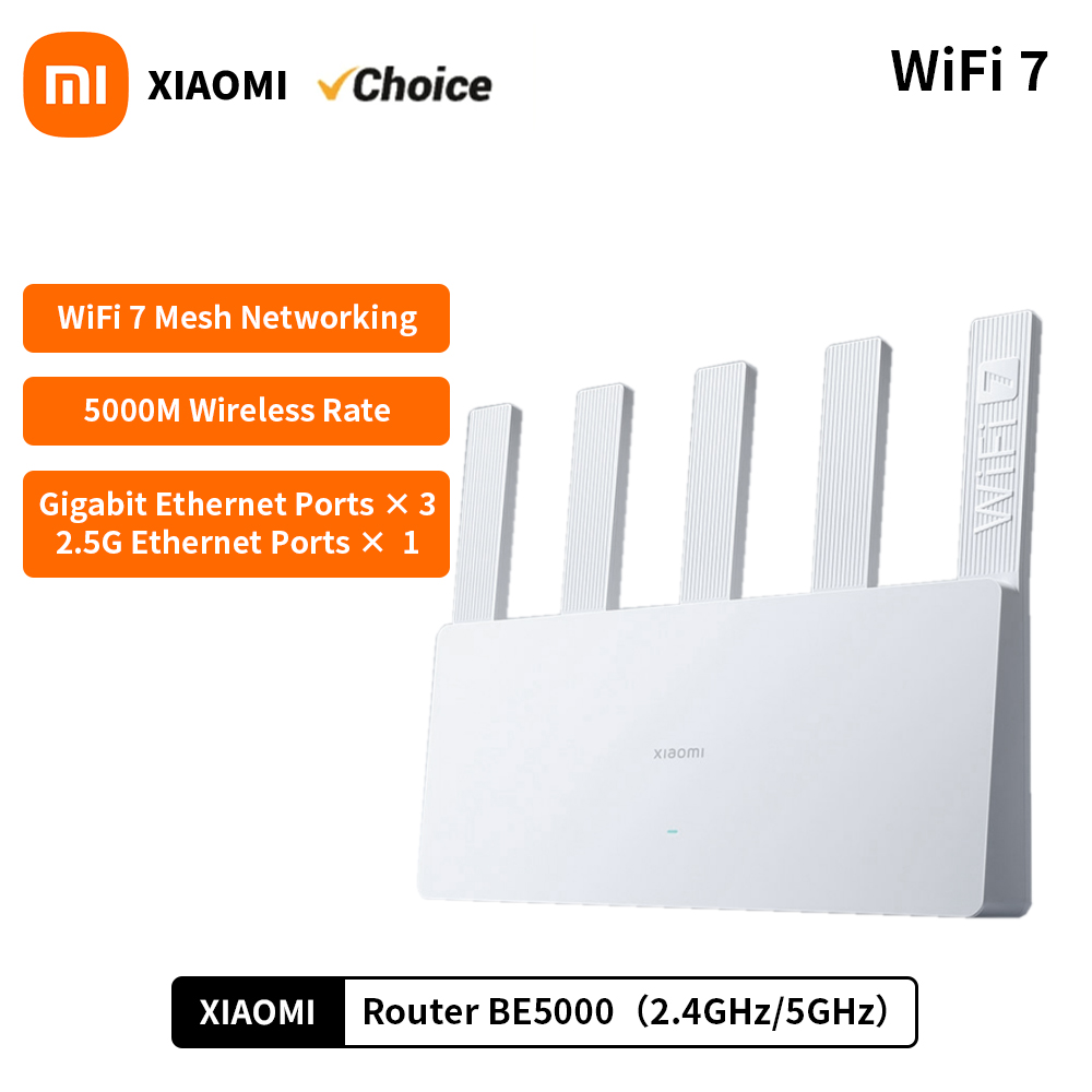 NUOVO Router XIAOMI BE5000 Wi-Fi 7 Dual-Frequency 2.4/5GHz Mesh Porta di Rete ad Alta Velocità 2.5G Amplificatore di Segnale IPTV OFDMA Mi Home