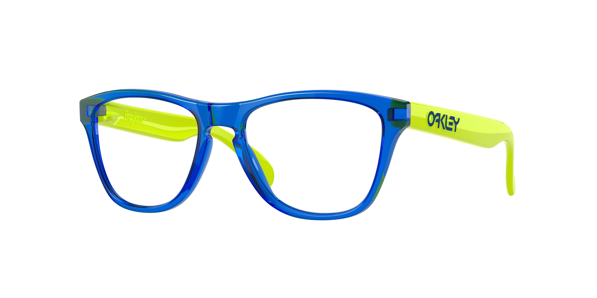 Oakley Bambino Oakley OY8009 Frogskins xs rx 800903 Montature da vista bambino O_Matter Blu Trasparente Rotonda Normale Oakley Bambino Oakley OY8009 Frogskins xs rx 800903 Montature da vista bambino O_Matter Blu Trasparente Rotonda Normale
