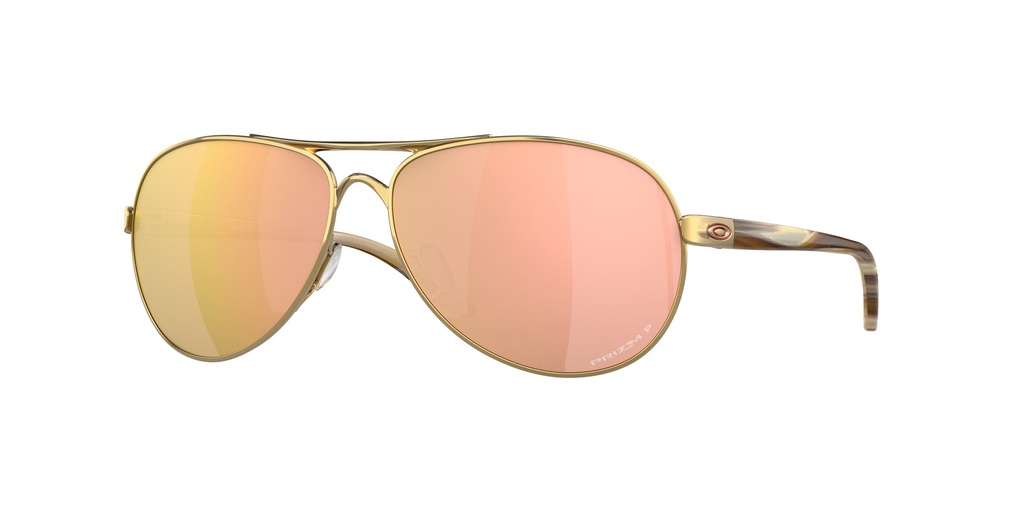 Oakley Donna Oakley OO4079 FEEDBACK 407937 Occhiali da sole Metallo Oro Oro Rotonda Polarizzata Prizm