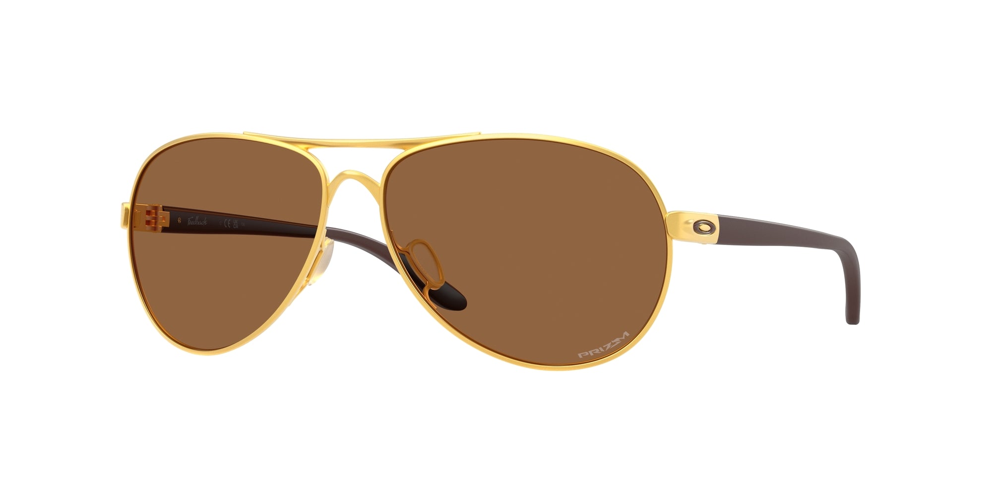Oakley Donna Oakley OO4079 FEEDBACK 407951 Occhiali da sole Metallo Oro Bronzo Rotonda Normale