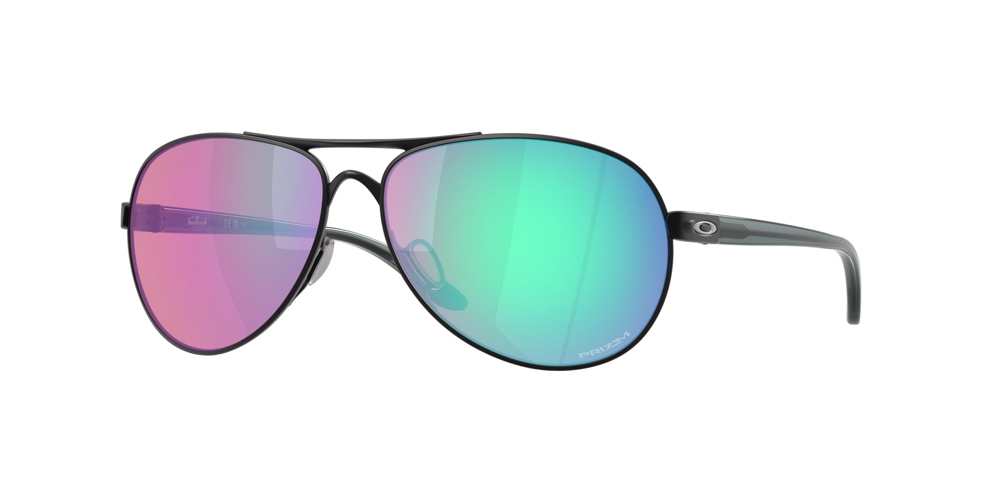 Oakley Donna Oakley OO4079 FEEDBACK 407953 Occhiali da sole Metallo Nero Viola Rotonda Normale Oakley Donna Oakley OO4079 FEEDBACK 407953 Occhiali da sole Metallo Nero Viola Rotonda Normale