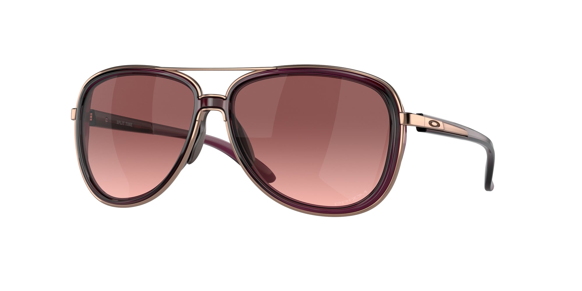 Oakley Donna Oakley OO4129 SPLIT TIME 412902 Occhiali da sole Metallo Viola Grigio Rotonda Normale Sfumato