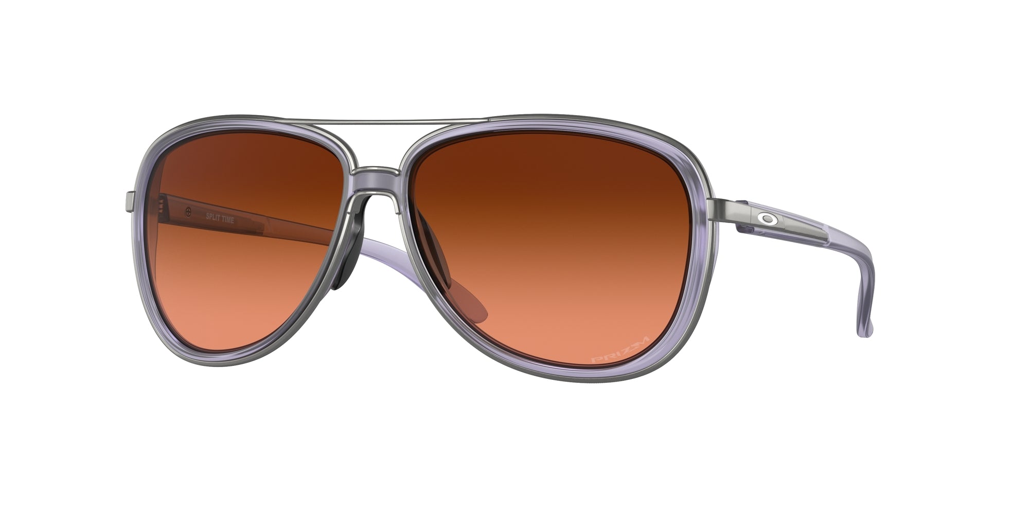 Oakley Donna Oakley OO4129 SPLIT TIME 412926 Occhiali da sole Metallo Viola Marrone Rotonda Normale Sfumato