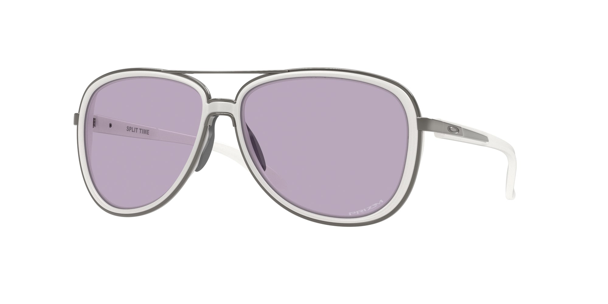 Oakley Donna Oakley OO4129 SPLIT TIME 412929 Occhiali da sole Metallo Bianco Rotonda Normale