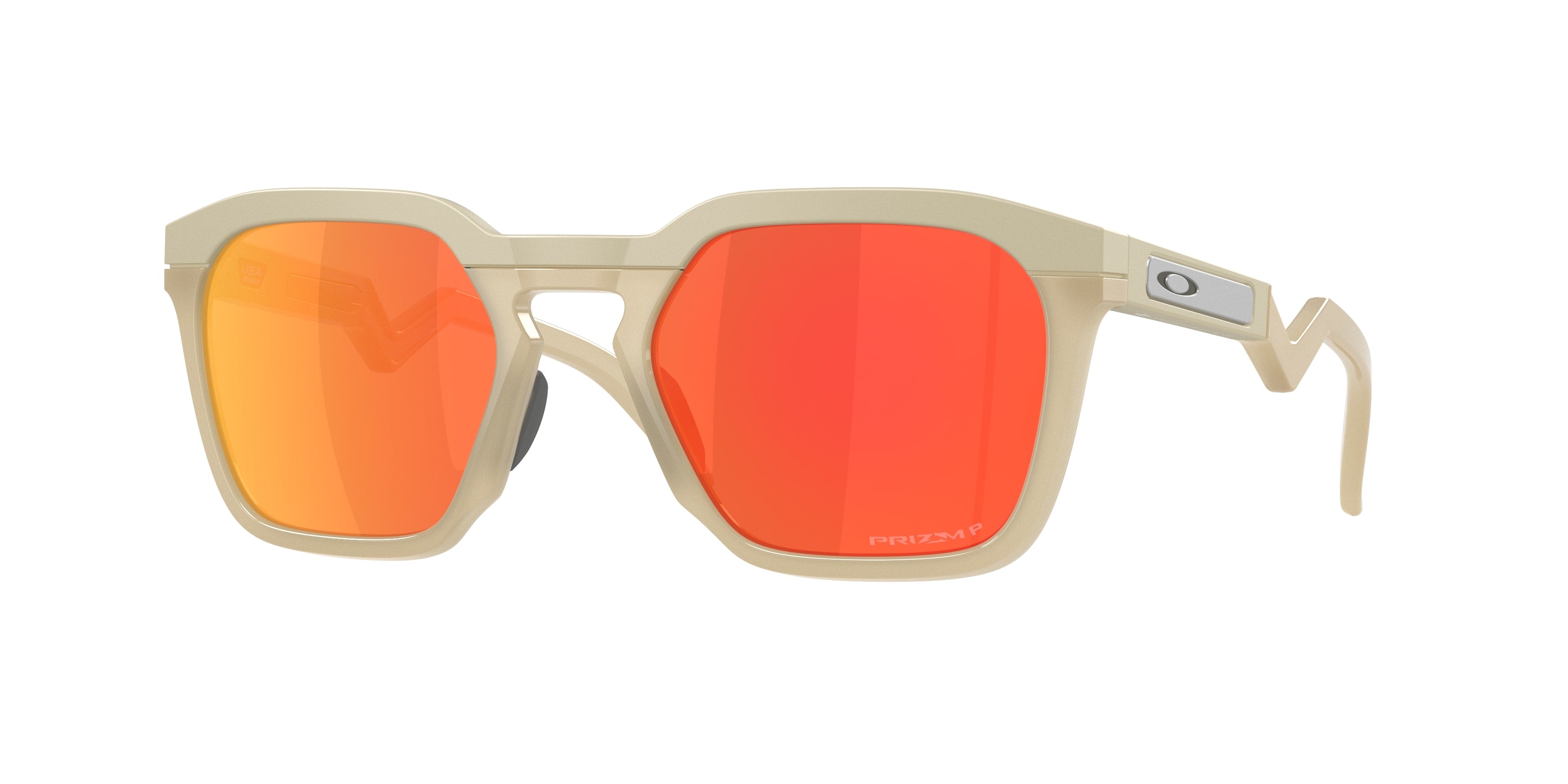 Oakley Unisex Oakley OO9533 HSTN SQ 953305 Occhiali da sole O_Matter Beige Rosso Squadrata Polarizzata