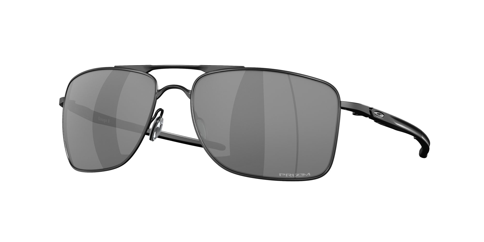 Oakley Uomo Oakley OO4124 GAUGE 8 412402 Occhiali da sole Metallo Nero Grigio Squadrata Polarizzata Prizm
