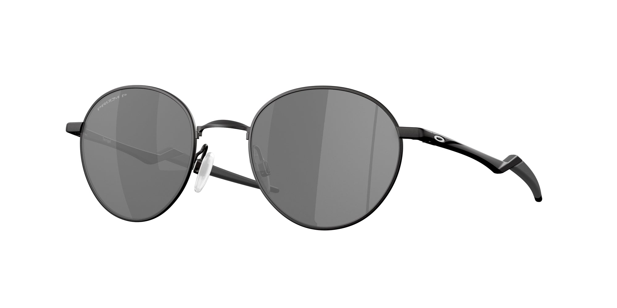 Oakley Uomo Oakley OO4146 TERRIGAL 414604 Occhiali da sole Metallo Nero Grigio Rotonda Polarizzata Prizm