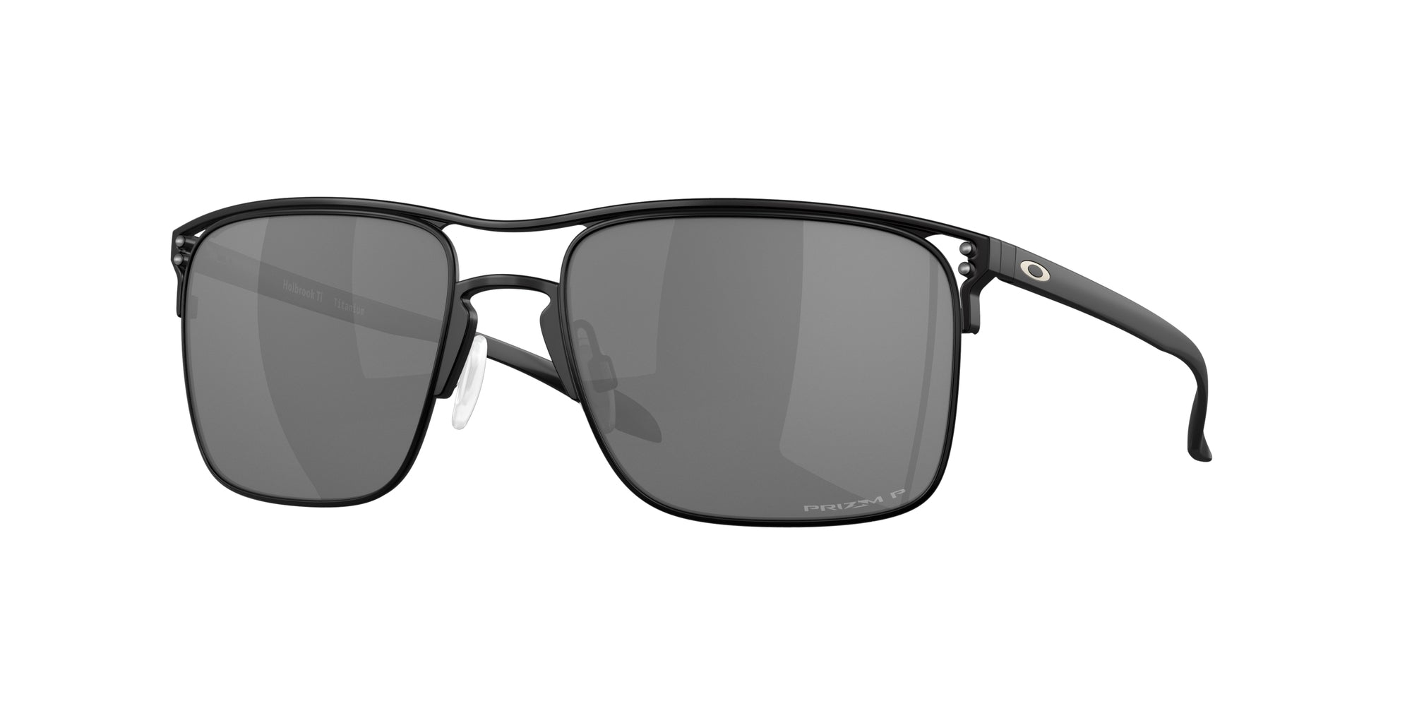 Oakley Uomo Oakley OO6048 HOLBROOK TI 604802 Occhiali da sole Titanio Nero Grigio Squadrata Polarizzata Prizm