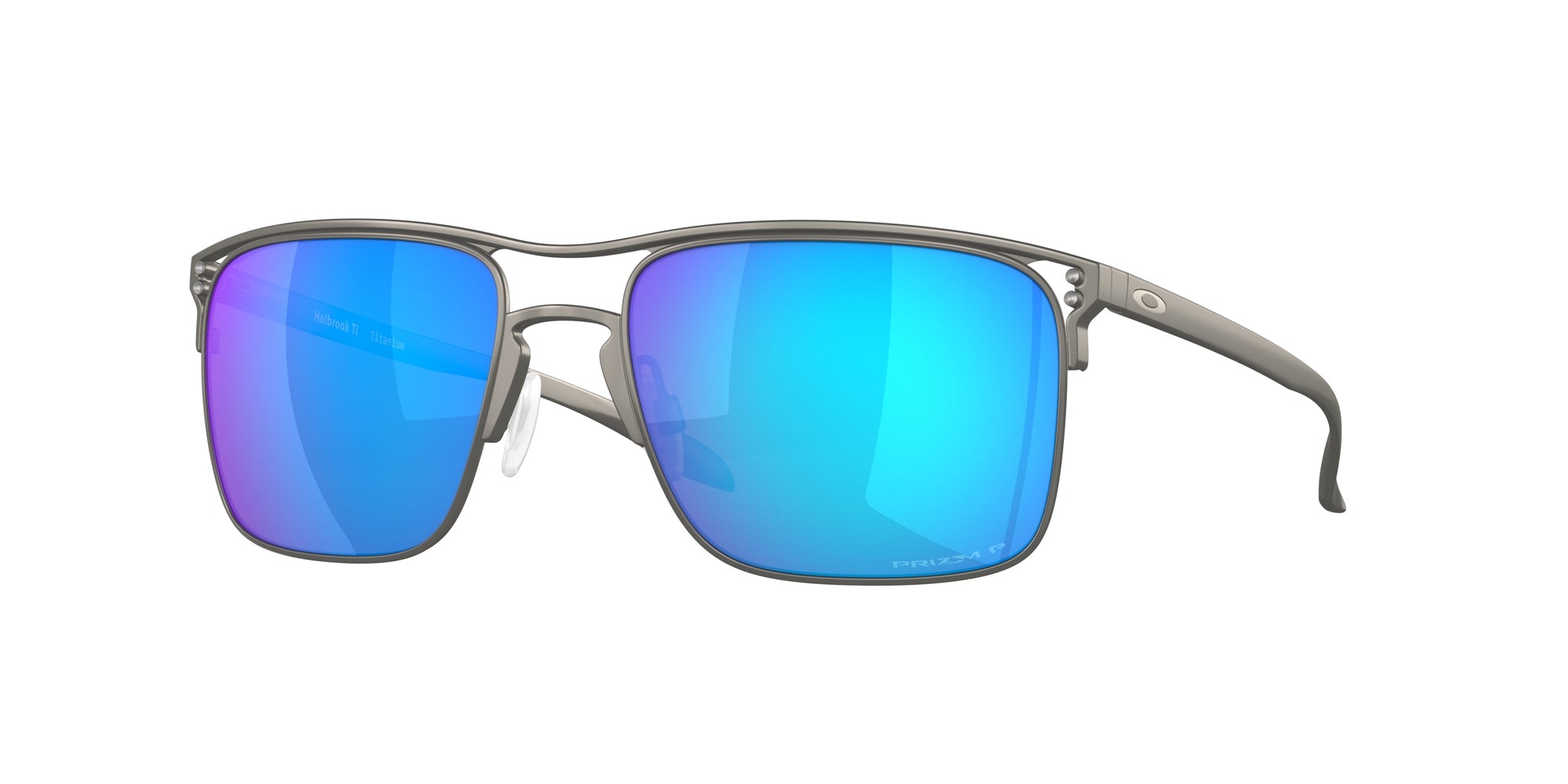 Oakley Uomo Oakley OO6048 HOLBROOK TI 604804 Occhiali da sole Titanio Grigio Blu Squadrata Polarizzata Prizm